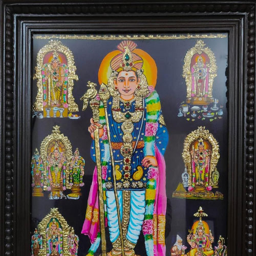 Tanjore Painting Arupadai Murugan 1