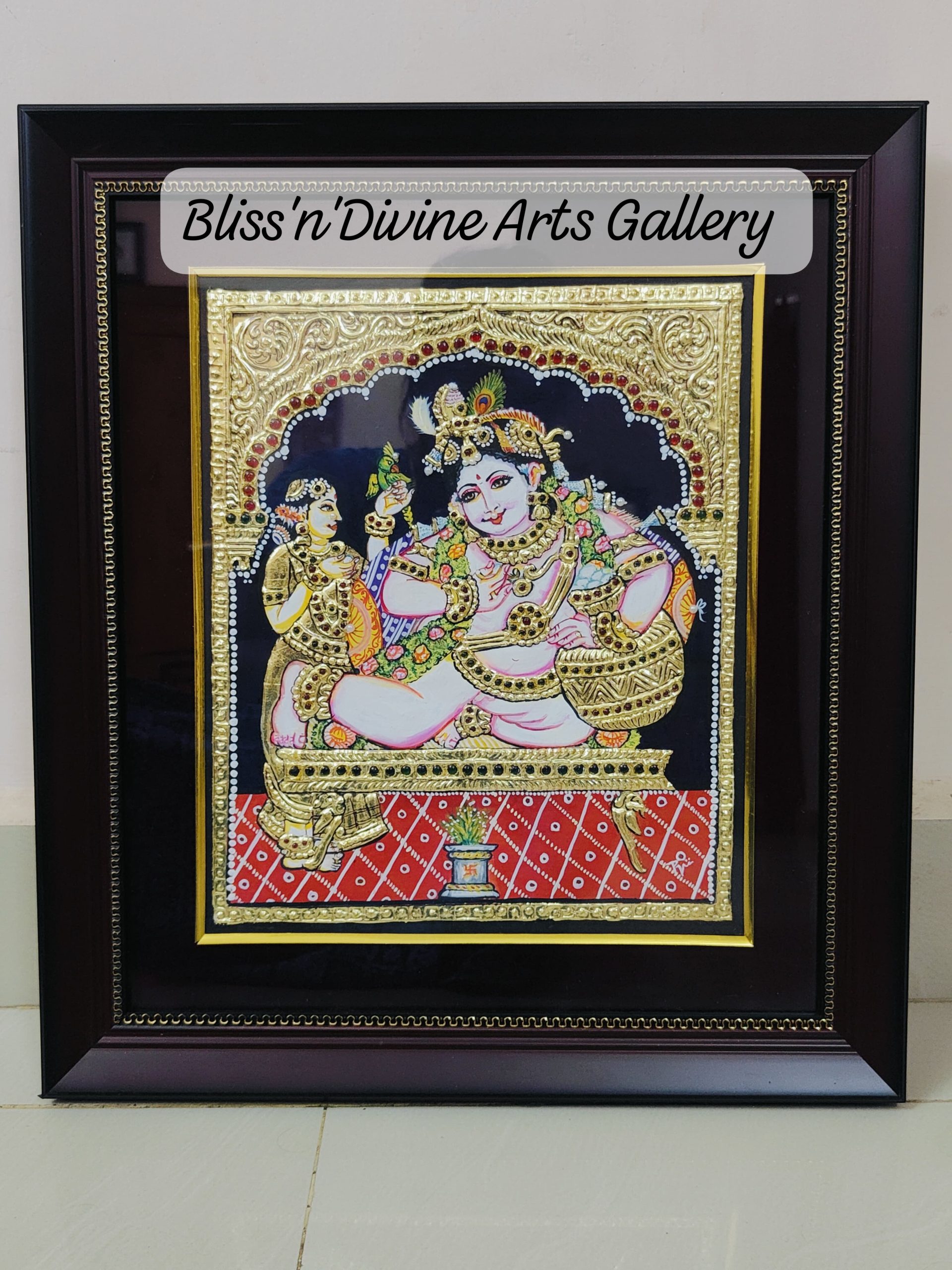 Tanjore Painting Butter Krishna 5